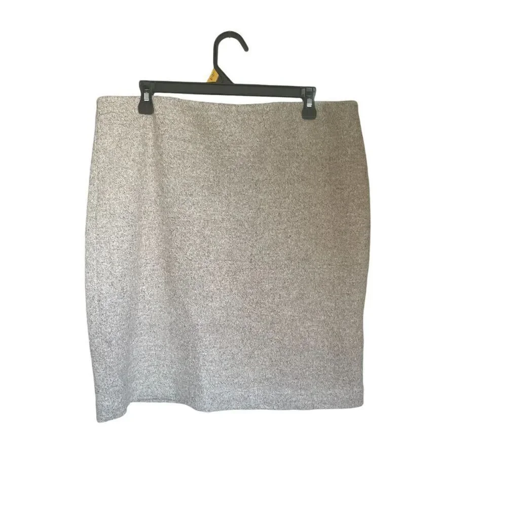 NWT Ann Taylor Silver Gray Shimmery Straight Pencil Skirt Size 14 Wool Blend